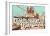 Navy Crew on Board US Warship-null-Framed Art Print