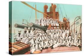 Navy Crew on Board US Warship-null-Stretched Canvas