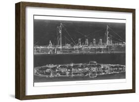 Navy Cruiser Blueprint-Ethan Harper-Framed Art Print