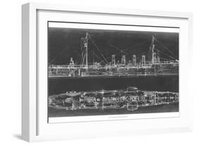 Navy Cruiser Blueprint-Ethan Harper-Framed Art Print