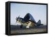 Navy Curtiss-Wright Sb2c Helldiver with Wings Folded Up-null-Framed Stretched Canvas