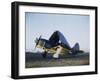 Navy Curtiss-Wright Sb2c Helldiver with Wings Folded Up-null-Framed Photographic Print