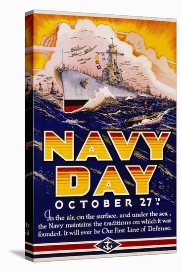 Navy Day October 27th Poster-Matt Murphey-Stretched Canvas