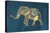 Navy Gold Elephant-OnRei-Stretched Canvas