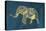 Navy Gold Elephant-OnRei-Stretched Canvas