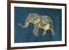 Navy Gold Elephant-OnRei-Framed Premium Giclee Print