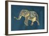 Navy Gold Elephant-OnRei-Framed Art Print