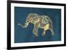 Navy Gold Elephant-OnRei-Framed Art Print