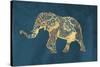 Navy Gold Elephant-OnRei-Stretched Canvas