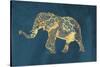 Navy Gold Elephant-OnRei-Stretched Canvas