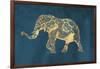 Navy Gold Elephant-OnRei-Framed Art Print