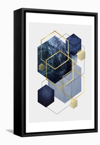 Navy Gold Geo 2-Urban Epiphany-Framed Stretched Canvas