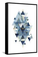 Navy Gold   Geometric-Urban Epiphany-Framed Stretched Canvas