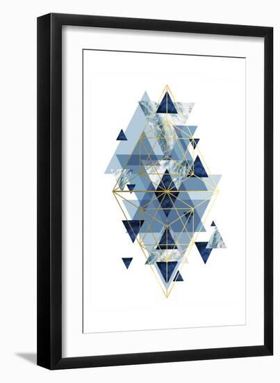 Navy Gold   Geometric-Urban Epiphany-Framed Art Print