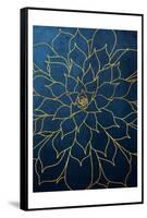 Navy Gold Succulent 1-Urban Epiphany-Framed Stretched Canvas