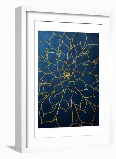 Navy Gold Succulent 1-Urban Epiphany-Framed Art Print