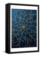 Navy Gold Succulent 1-Urban Epiphany-Framed Stretched Canvas