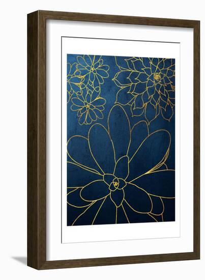 Navy Gold Succulent 2-Urban Epiphany-Framed Art Print