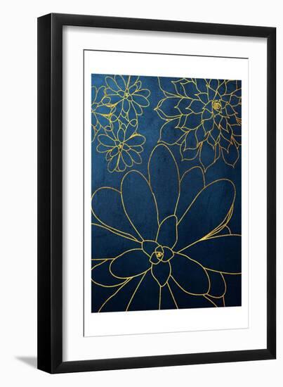 Navy Gold Succulent 2-Urban Epiphany-Framed Art Print