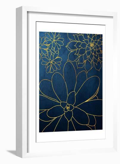 Navy Gold Succulent 2-Urban Epiphany-Framed Art Print