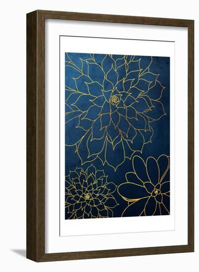 Navy Gold Succulent 3-Urban Epiphany-Framed Art Print