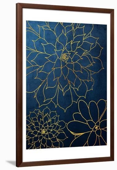 Navy Gold Succulent 3-Urban Epiphany-Framed Art Print