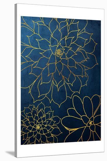 Navy Gold Succulent 3-Urban Epiphany-Stretched Canvas