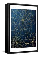 Navy Gold Succulent 3-Urban Epiphany-Framed Stretched Canvas
