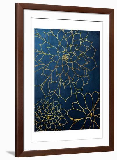 Navy Gold Succulent 3-Urban Epiphany-Framed Art Print