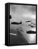 Navy Grumman Avenger Torpedo Bombers Flying Toward Their First Naval Air Strike on Japan-W^ Eugene Smith-Framed Stretched Canvas