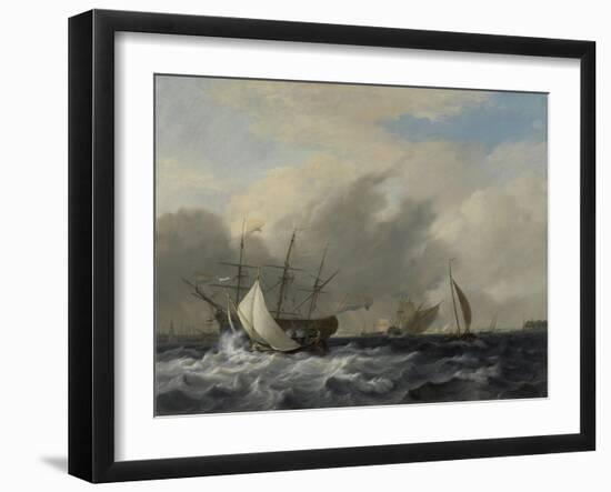 Navy Man-Of-War Amsterdamoff the Westerlaag on Y at Amsterdam-Nicolaas Baur-Framed Art Print