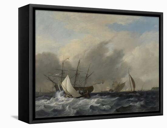 Navy Man-Of-War Amsterdamoff the Westerlaag on Y at Amsterdam-Nicolaas Baur-Framed Stretched Canvas