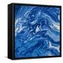 Navy Marble Square-M. Mercado-Framed Stretched Canvas