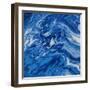 Navy Marble Square-M. Mercado-Framed Art Print