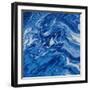 Navy Marble Square-M. Mercado-Framed Art Print