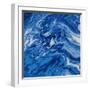 Navy Marble Square-M. Mercado-Framed Art Print