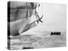 Navy Men Escaping Sinking Submarine by Boat-null-Stretched Canvas