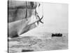 Navy Men Escaping Sinking Submarine by Boat-null-Stretched Canvas