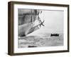 Navy Men Escaping Sinking Submarine by Boat-null-Framed Premium Photographic Print