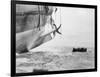 Navy Men Escaping Sinking Submarine by Boat-null-Framed Photographic Print