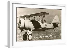 Navy N3N Trainer Biplane-null-Framed Art Print