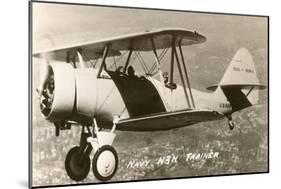 Navy N3N Trainer Biplane-null-Mounted Art Print