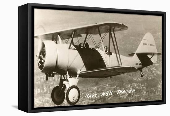 Navy N3N Trainer Biplane-null-Framed Stretched Canvas