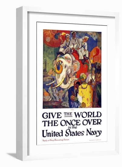 Navy Once Over-null-Framed Giclee Print