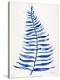 Navy Palm Leaf-Cat Coquillette-Stretched Canvas