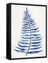 Navy Palm Leaf-Cat Coquillette-Framed Stretched Canvas