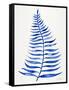 Navy Palm Leaf-Cat Coquillette-Framed Stretched Canvas