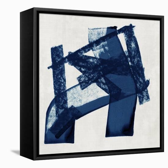 Navy Paths I-null-Framed Stretched Canvas