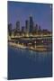 Navy Pier and Chicago Skyline - NO TEXT-Lantern Press-Mounted Art Print
