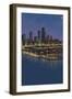 Navy Pier and Chicago Skyline - NO TEXT-Lantern Press-Framed Art Print